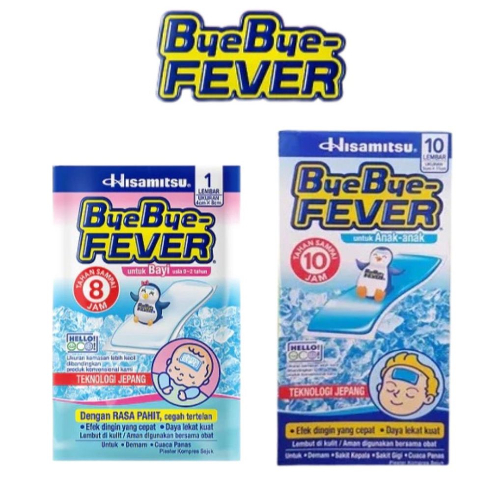 Plester Demam ByeBye Fever - ByeBye Fever Bayi | ByeBye Fever Anak - 1 Lembar