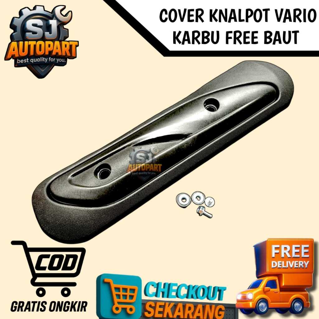 COVER KNALPOT VARIO KARBU TAMENG KNALPOT VARIO KARBU FREE BAUT