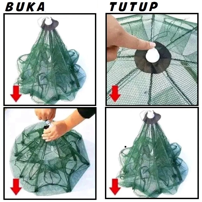 96S PERANGKAP IKAN 12 LUBANG Jaring Udang Belut Kepiting 12lubang Lobang Hexagonal