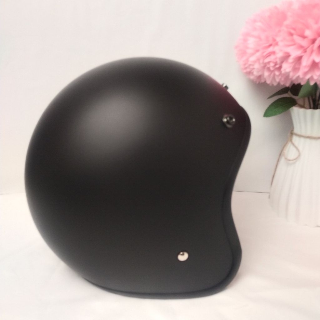 Helm Retro JPN Polos hitam doff / Helm Retro JPN Murah / Helm Retro JPN tanpa logo