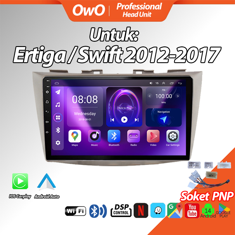 Ertiga/Swift 2012-2017 Head Unit 9inch 8+128GB Android14 Lightning-fast CPU 1.5Ghz Double Din Mobil 