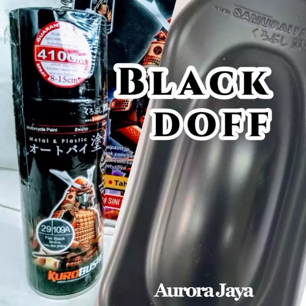Samurai Paint Flat Black 109A Hitam Doff 400ml Cat Pilok Sepeda Motor Mobil