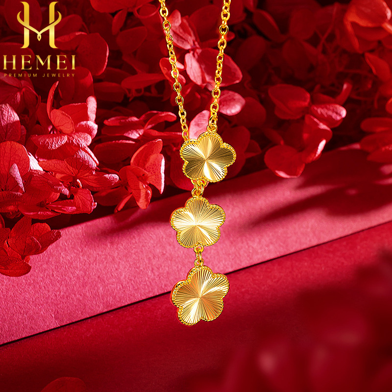 HEMEI KALUNG BUNGA EMAS PALSU KALUNG FASHION WANITA KALUNG MEWAH PREMIUM