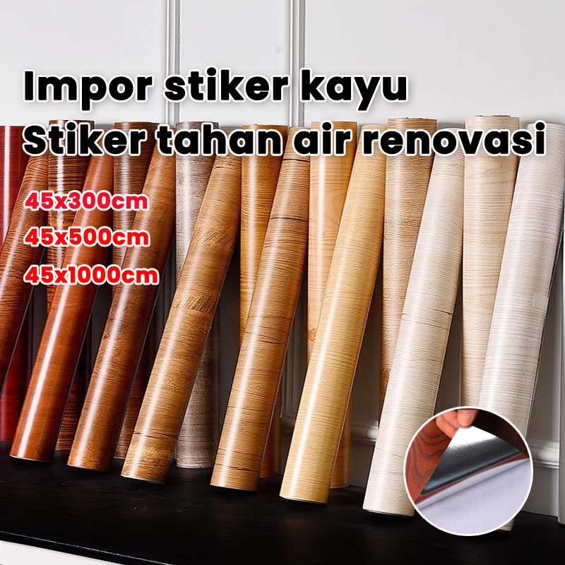 [Lem super] wallpaper motif kayu stiker dinding motif kayu stiker pvc motif kayu wallpaper dinding k