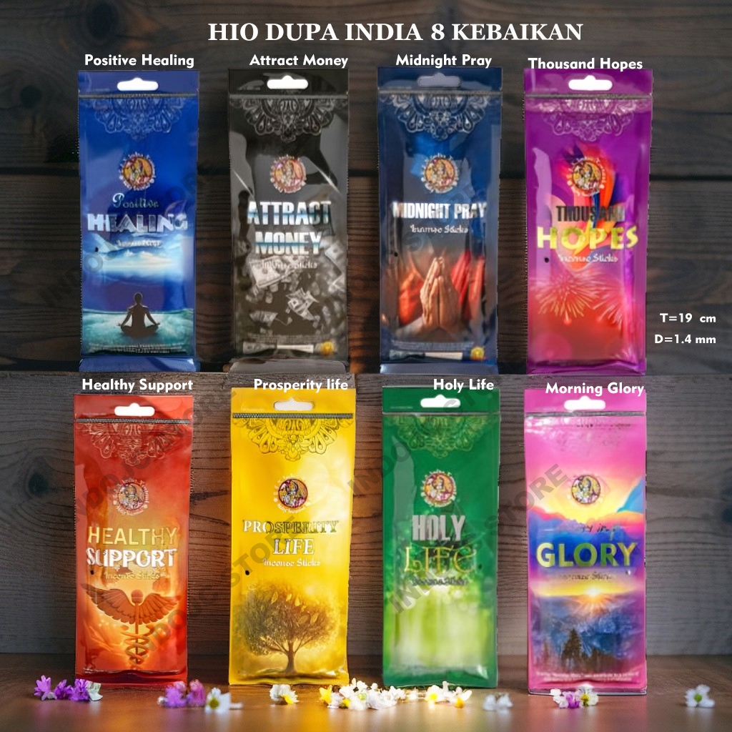 Hio 8 kebaikan / Dupa India Pendek / Dupa Sachet / Dupa Renceng / Dupa Aromatherapy / Dupa Wangi / D