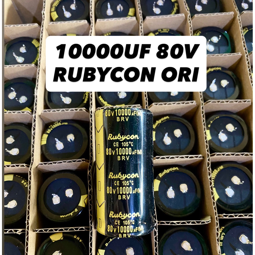ELCO RUBYCON 10000UF 80V HITAM ORIGINAL