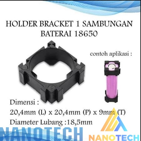 Holder Bracket 1 Sambungan Baterai 18650 / Holder Baterai 18650