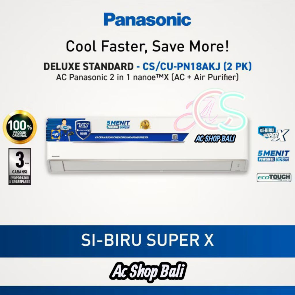 Panasonic Ac Deluxe Standart 2 Pk PN-18AKJ Ac Panasonic Si Biru
