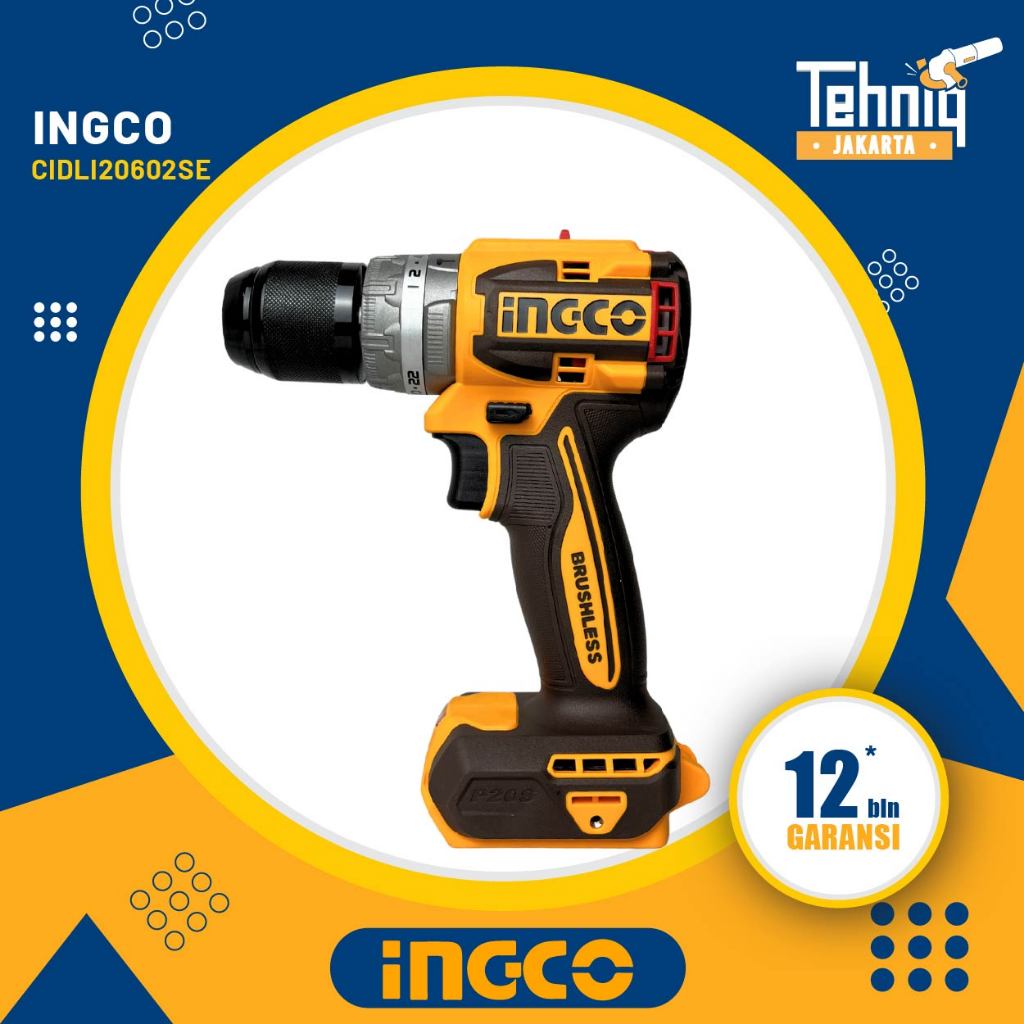INGCO CIDLI20668 Mesin Bor Baterai Tembok Beton 20V / Ingco CIDLI20668 Impact Drill Cordless Brushle