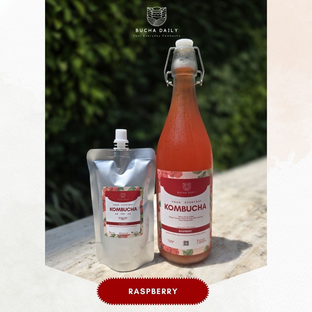 RASPBERRY - Kombucha Teh Fermentasi Bucha Daily 1000 ml
