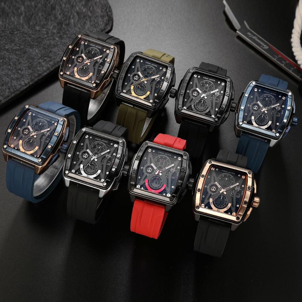 Jam Tangan Pria Evans Jayden 9624 Analog Cronograph Aktif Strap Rubber Original Garansi