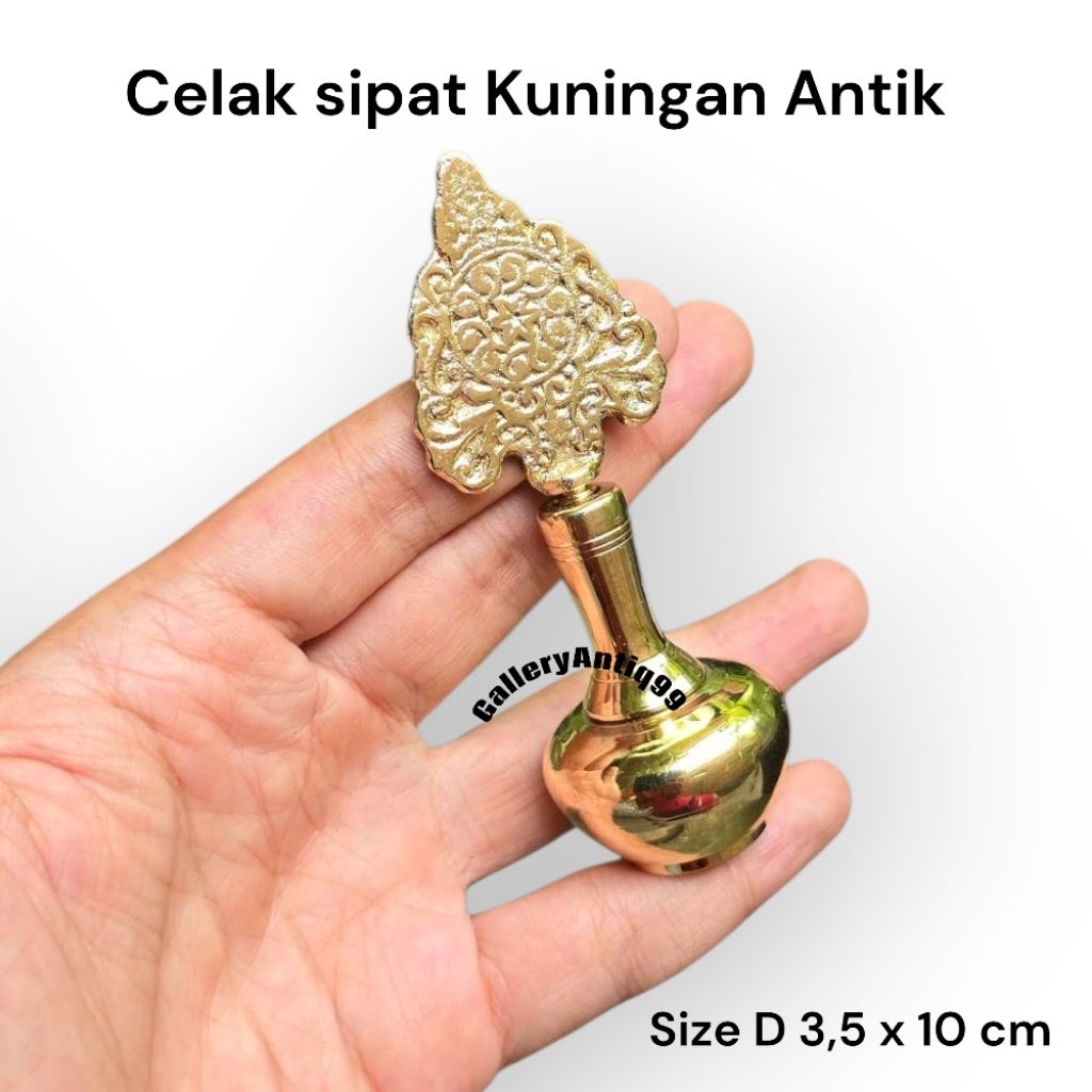 Celak Sipat Kuningan Wadah celak bubuk mata Antik Klasik