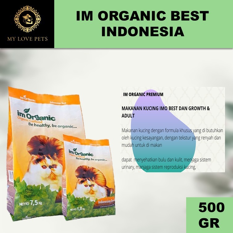 Im Organic Indonesian Best 500 gr/Makanan Kucing Imo im Organic Organik