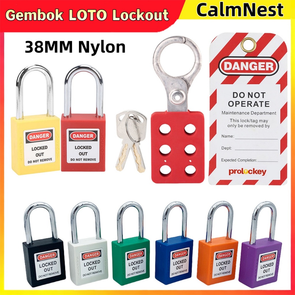 Gembok LOTO Safety Equipment - Lockout Tagout Loto Safety Gembok Leher Panjang Gembok Tahan Panas Ge