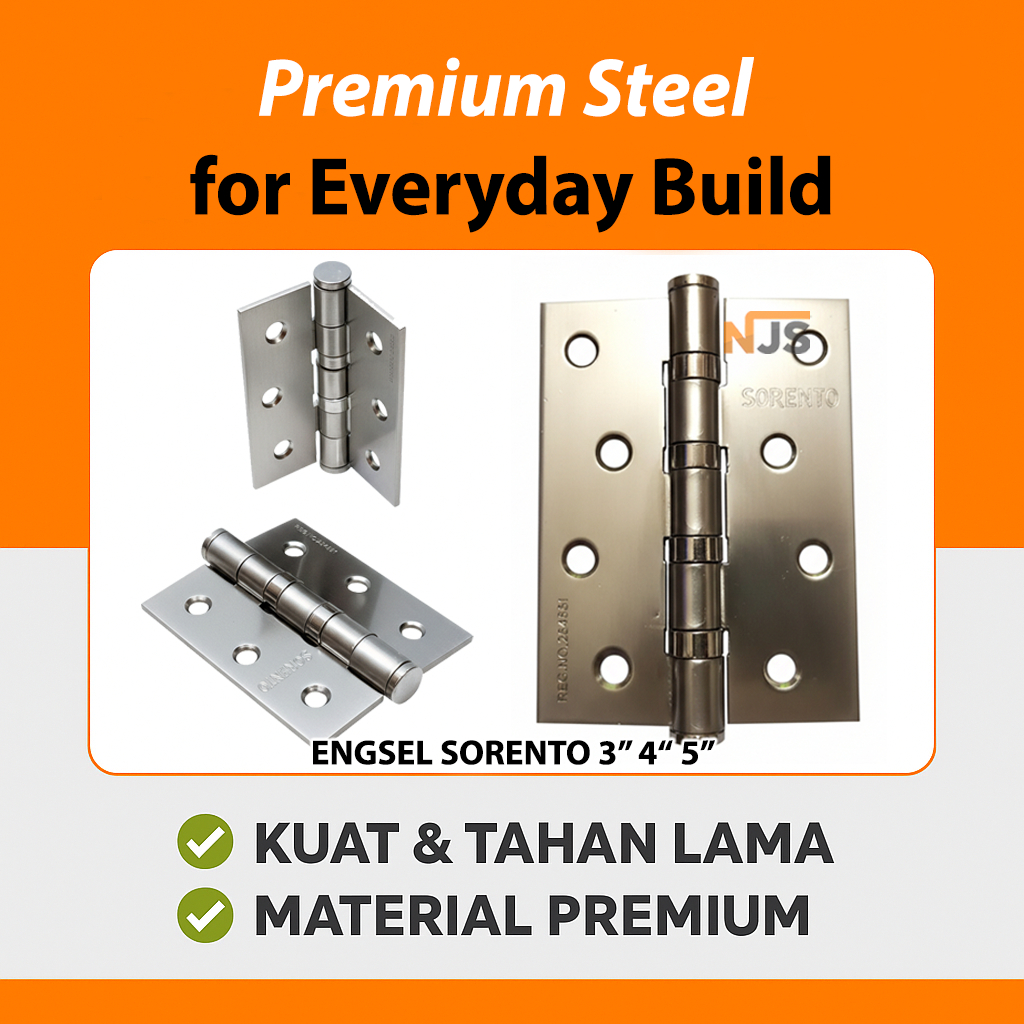 [ 1 Set  Isi 2 Pcs ] Engsel Sorento Ukuran 3" 4" 5" Inch Untuk Pintu / Lemari / Jendela Anti Karat D