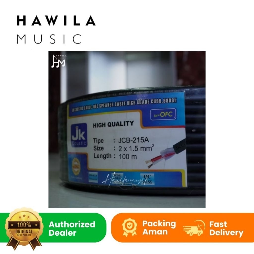 Kabel Speaker JK Coustic JCB 215A JK JC215 1 Roll Kabel Audio Original