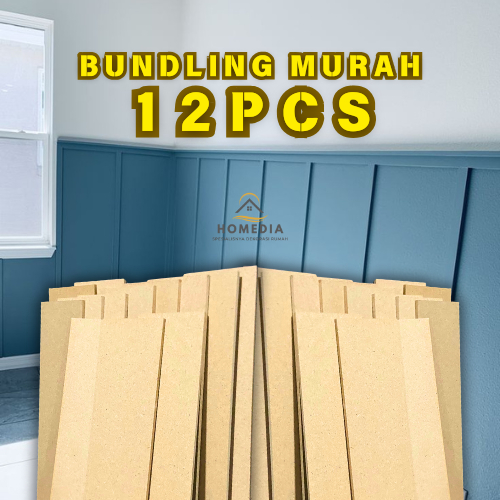 12 PCS Wall Batten Dekorasi Dinding List Kayu Hiasan Dinding Wall Panel Wall Molding Wall Moulding E