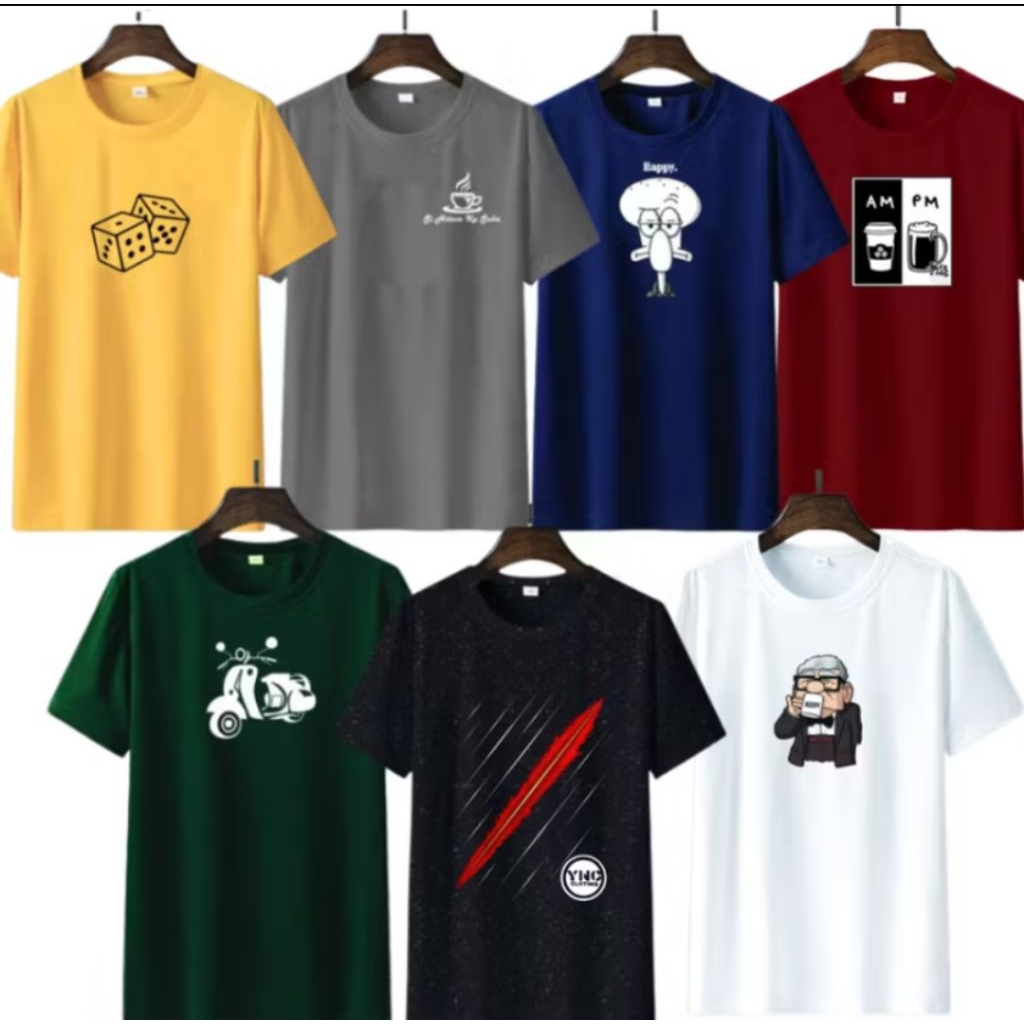 paket kaos murah distro 7 kaos 100rb