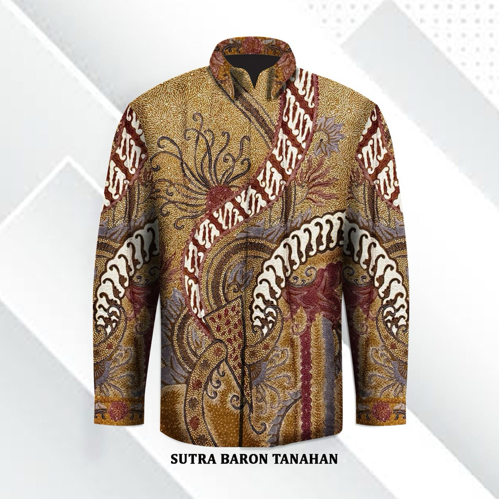 Kain batik tulis sutra tanahan kemeja pria