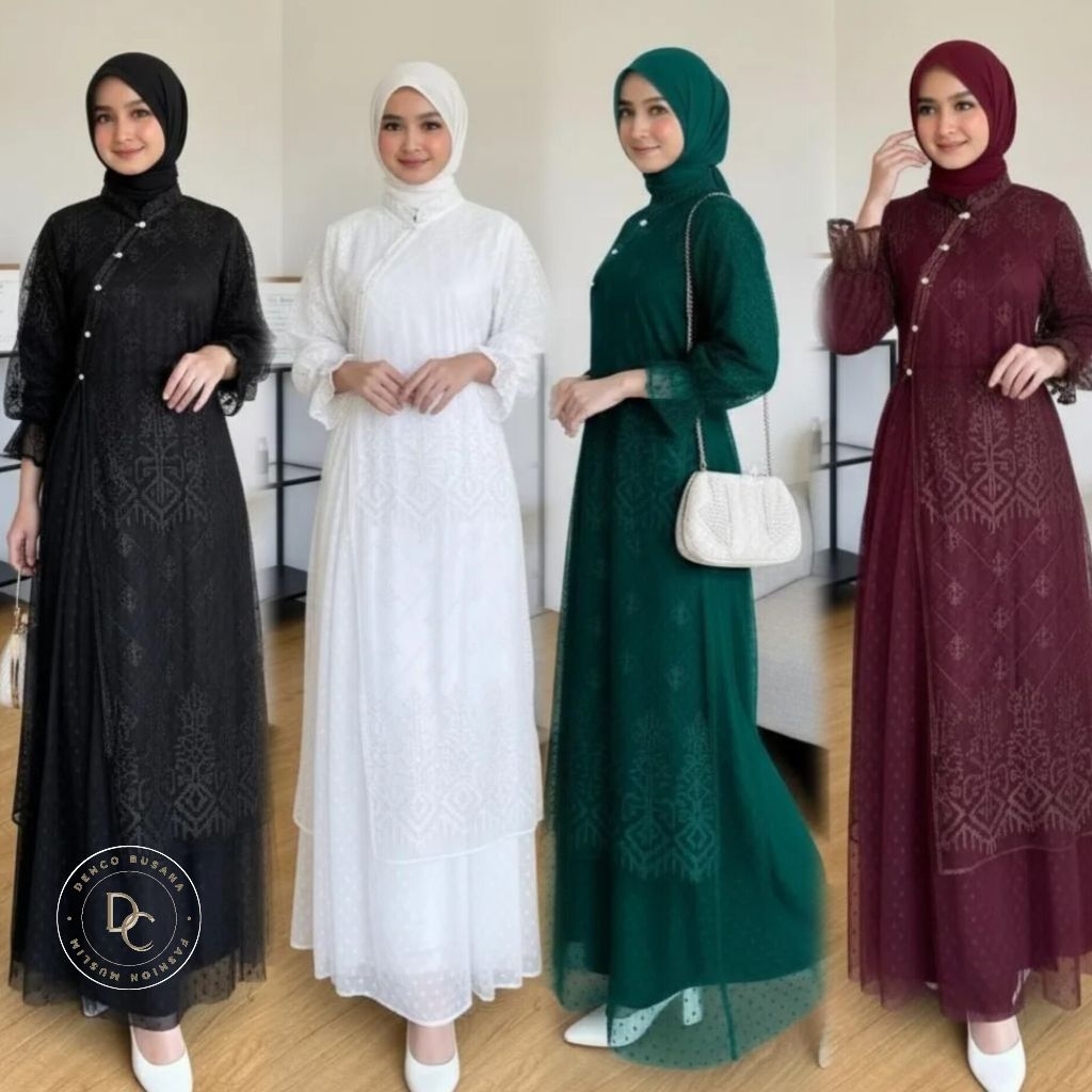 GAMIS BRUKAT PREMIUM VELVET PLUS TILLE BAJU PESTA KONDANGAN TERBARU 2006 STALYS IBU MUDA