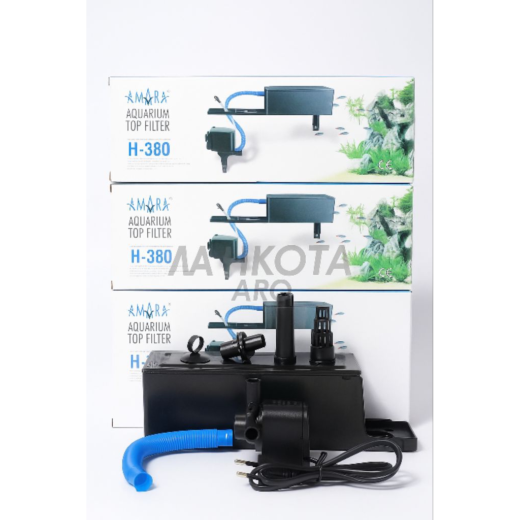 Top filter aquarium satu set lengkap