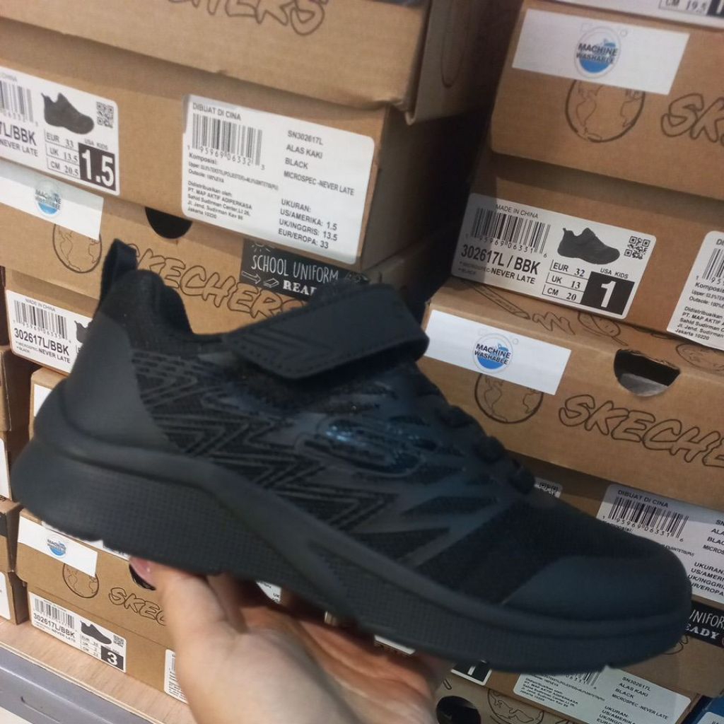 Skechers Kids Microspec Unisex-Full Black