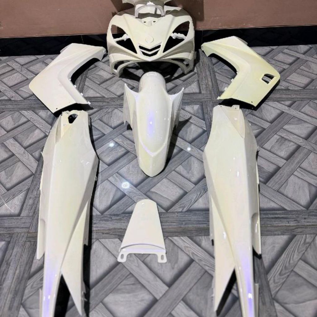 COVER BODY HALUS FULLSET YAMAHA JUPITER MX 135 LAMA BODI SET JUPITER MX OLD WARNA PUTIH LEMBAYUNG UN