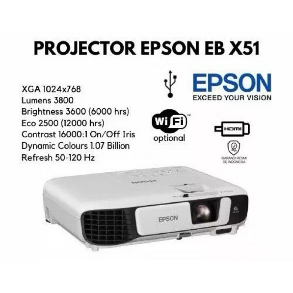 proyektor epson EB X51 3800 Lumens XGA