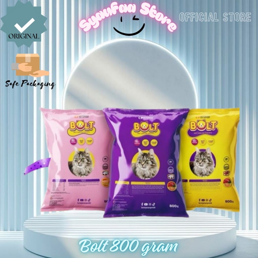 Bolt Ungu Makanan Kucing || Bolt Adult kuning Bolt Pink || Bolt makanan kucing kering || makanan ker
