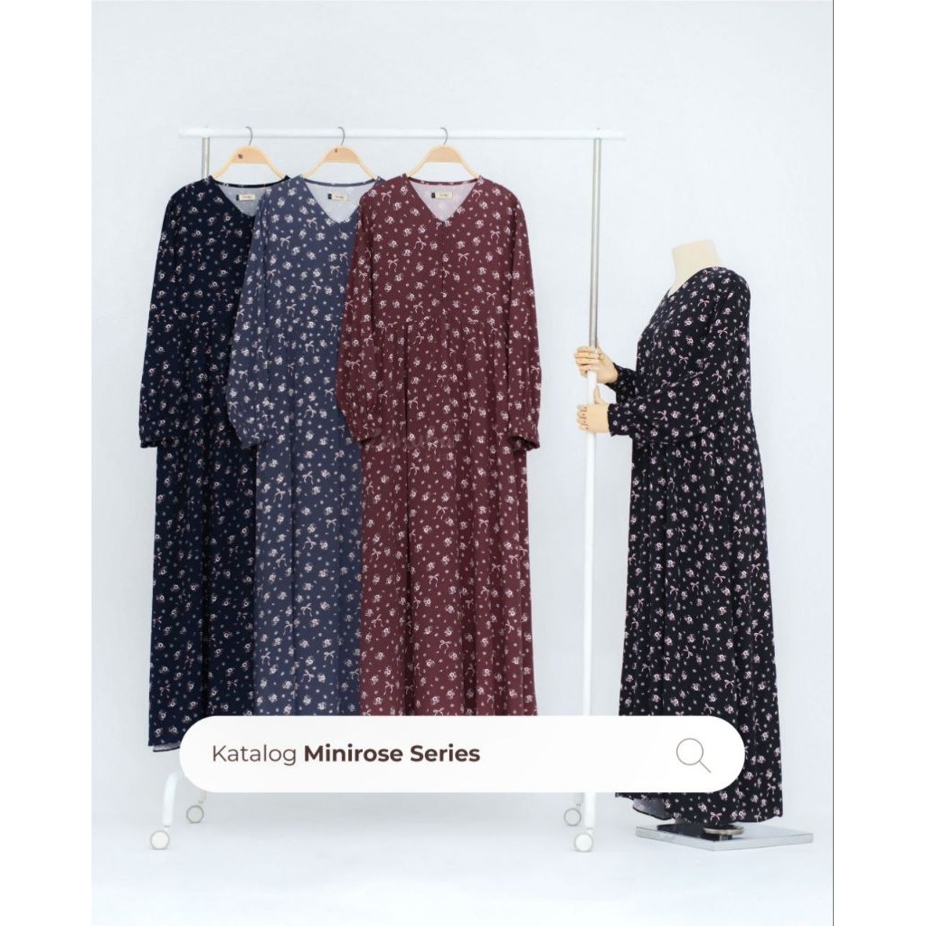READY STOCK MINIROSE DRESS BY ZANUBA JILBAB SYARIE HOMEYDRESS DAILY DRESS GAMIS KATUN RAYON MOTIF BU