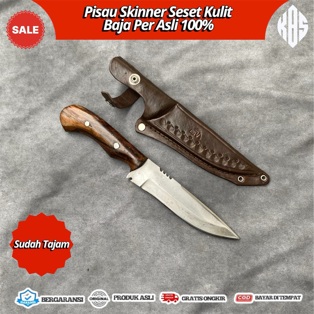 Pisau Skinner Seset Kulit Baja Per asli