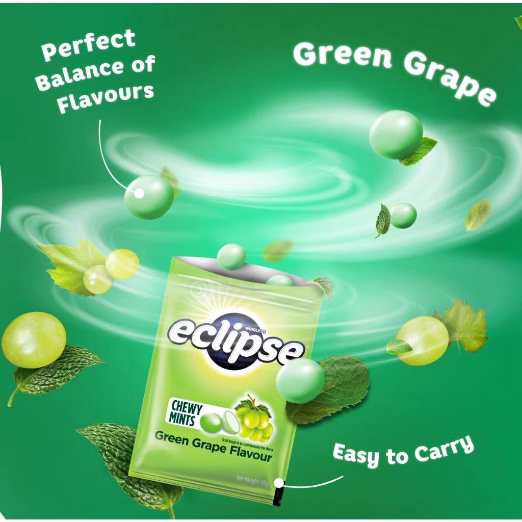 ECLIPSE CHEWY MINTS GREEN GRAPE FLAVOR