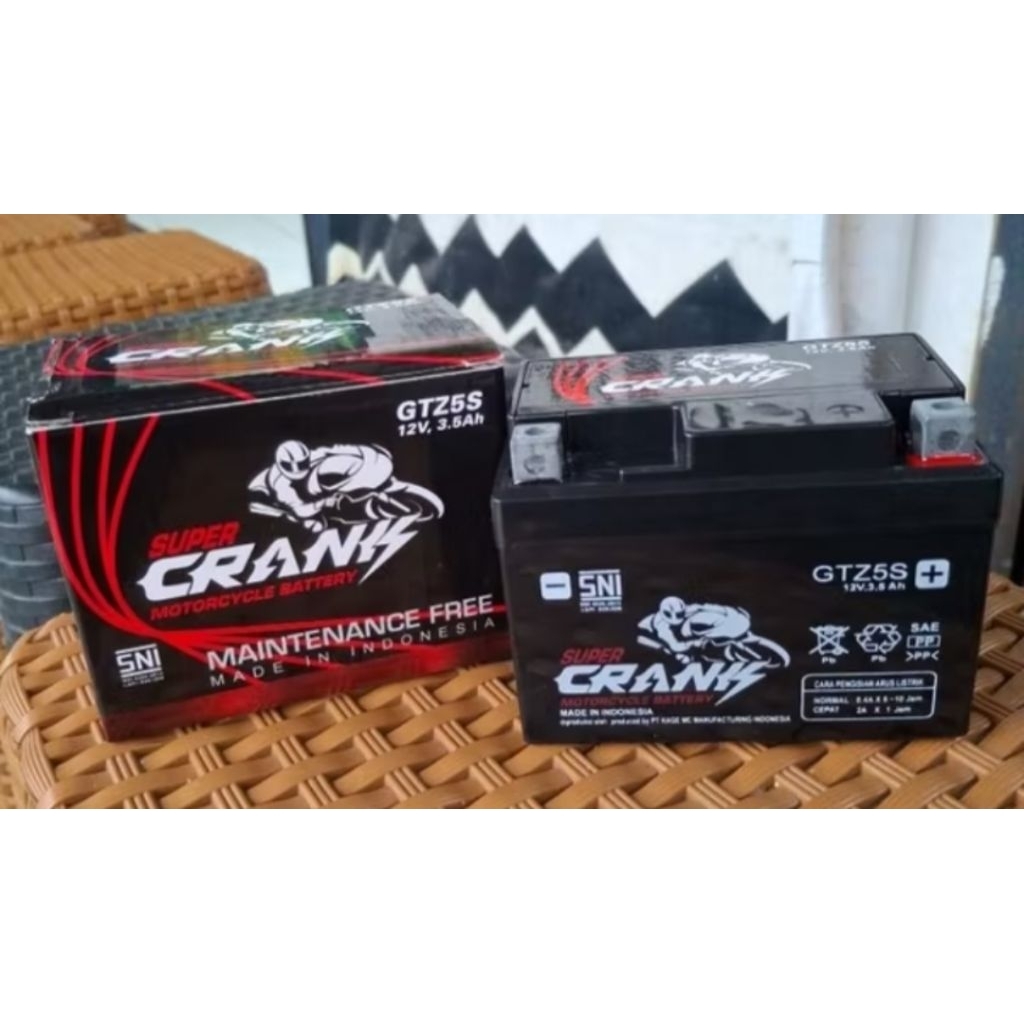aki motor kering super crank gtz5s beat pop