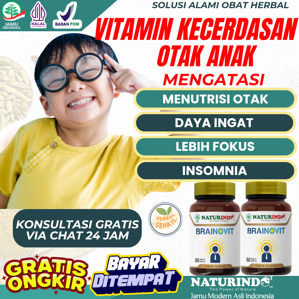 BRAINOFIT Vitamin Otak Anak Nutrisi Daya Ingat Otak Kecerdasan Otak Peningkat Daya Ingat Anti Depres