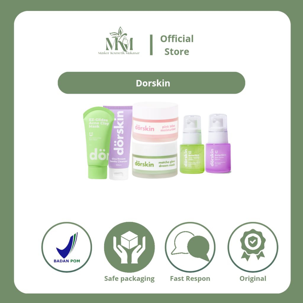 [MaskerMksr] Dorskin | Matcha Glow Dream Mask Hijau Pink Niacinamide | Gentle Cleanser | Moisturizer