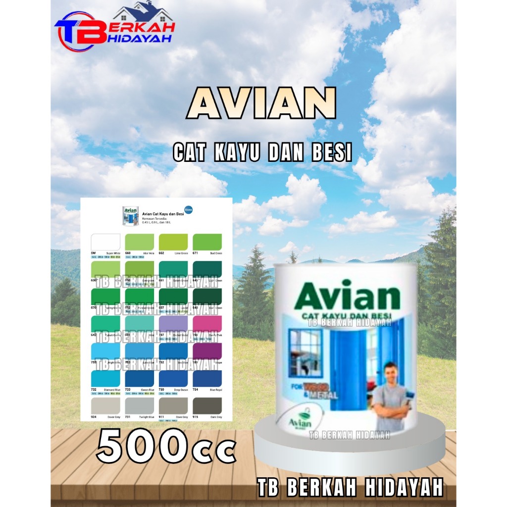 CAT BESI & KAYU AVIAN 500 GRAM / AVIAN 500CC / CAT BESI AVIAN 1/2KG
