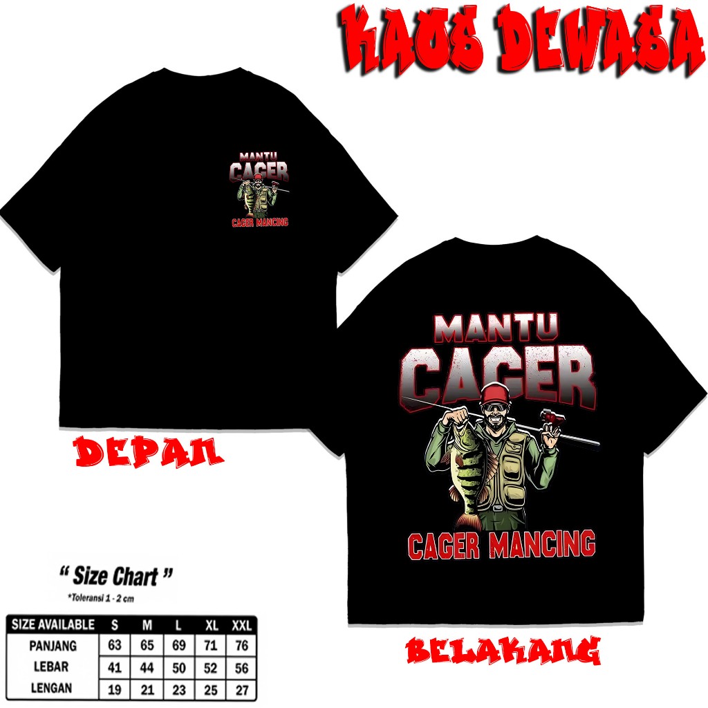 Kaos Atasan Mantu Cager Cager Mancing DB nyaman dan adem