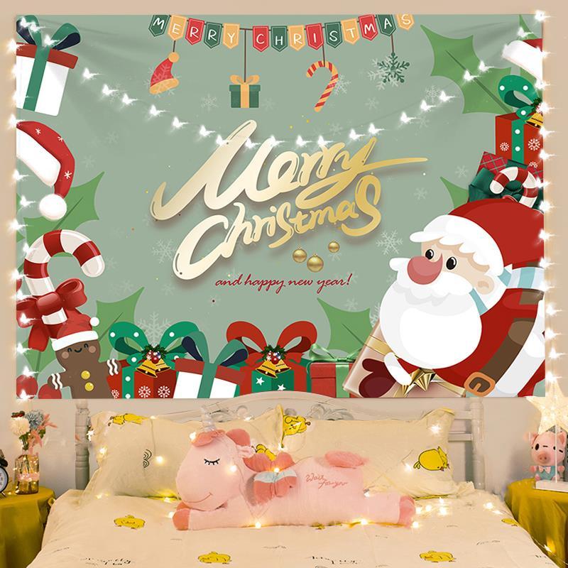 Latar belakang Natal, hiasan dinding Natal, hiasan dinding Natal yang meriah, dekorasi atmosfer