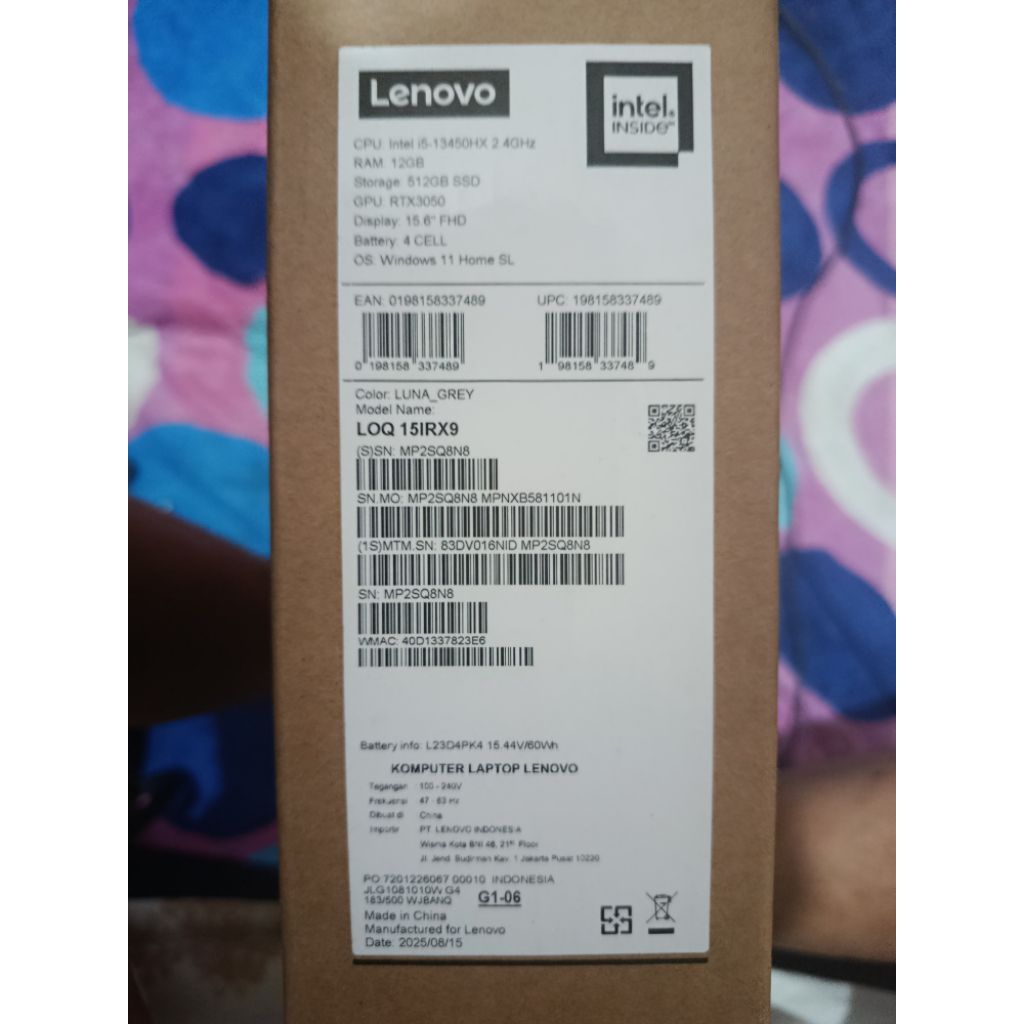 Lenovo LOQ 15 irx9 (garansi 22 bulan)