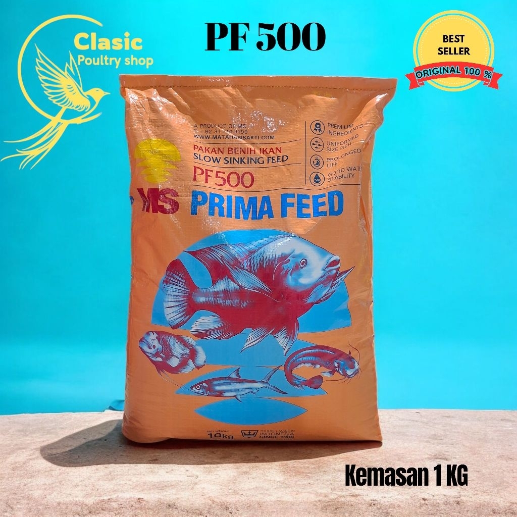 Pelet Pakan Ikan Burayak / Anak Ikan PF 500 Kemasan Reefack 1kg