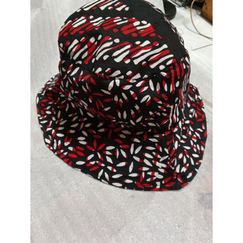 Bucket hat batik topi pantai topi ember batik bisa bolak balik untuk dewasa wanita pria