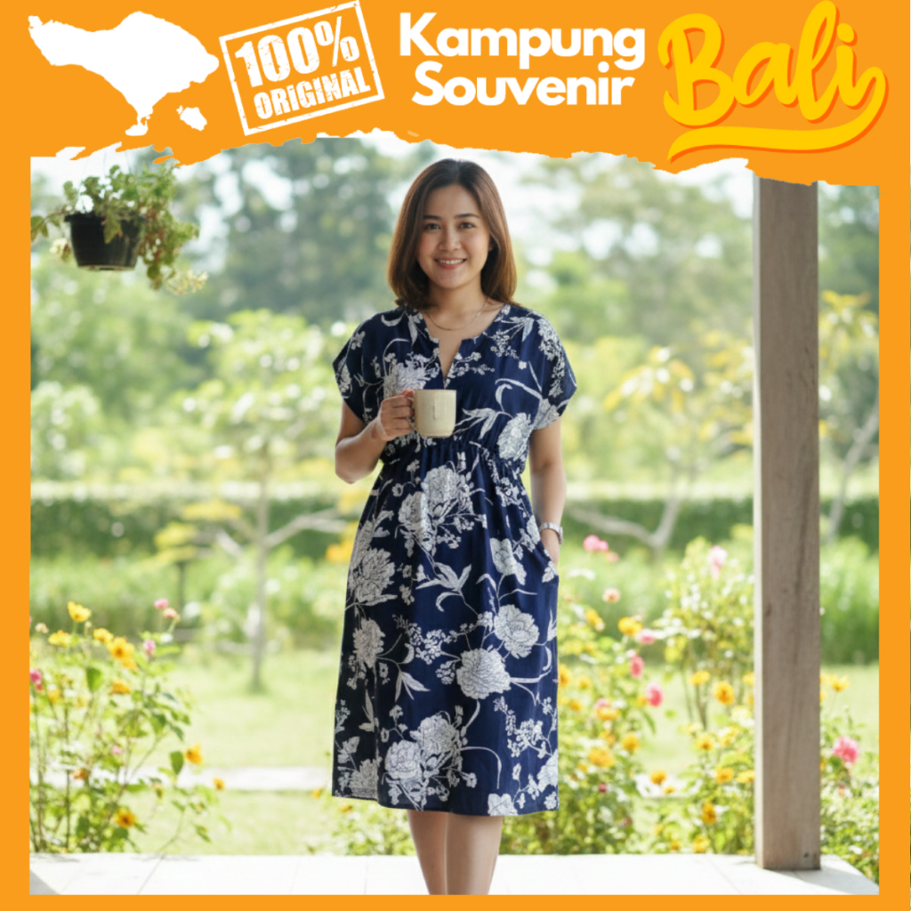 Daster Manohara Pendek Busui Jumbo LD 120 Rayon Bali Adem Baju Tidur Oleh Oleh Khas Bali