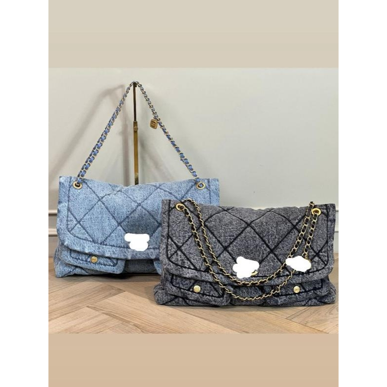 Cotty - Tas CBNE wanita maxi flap bag denim