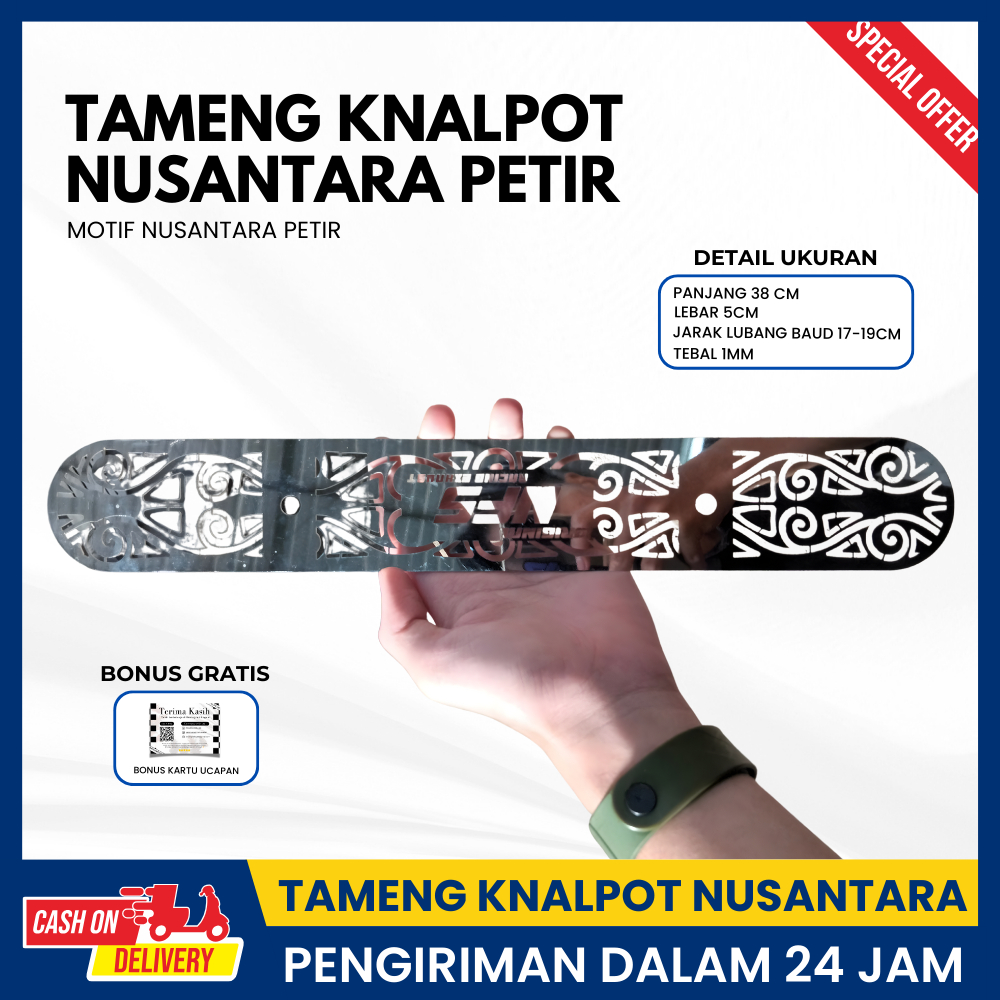 TAMENG KNALPOT STENLIS MOTIF CUSTOM MEREK/NAMA MOTIF PNP UNTUK SEMUA MOTOR