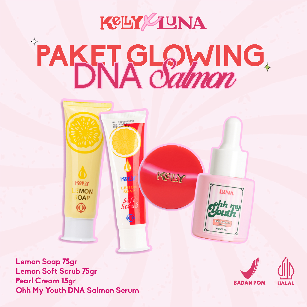Luna DNA Salmon Serum (Ohh My Youth) x Kelly Paket Glowing | Paket Skincare Perawatan Wajah Untuk Me