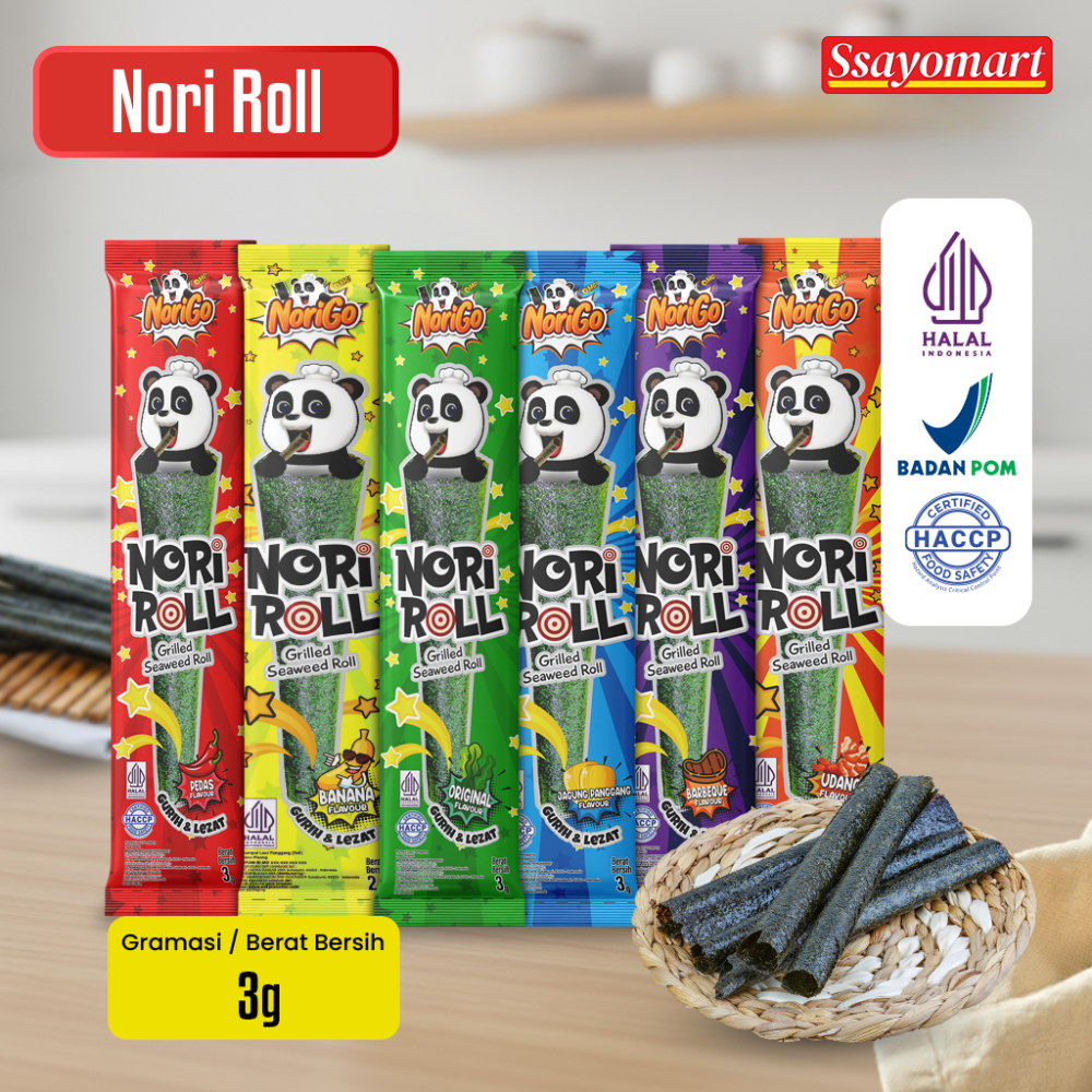 Snack Nori Roll Grilled Seaweed Roll 4 Pcs / Snack Rumput Laut 3g