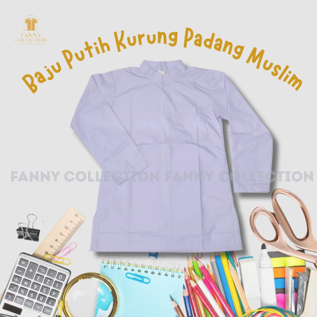Seragam Sekolah Baju Kurung SD, SMP, SMA  Baju Putih Padang Muslim- Seragam Sekolah Fanny