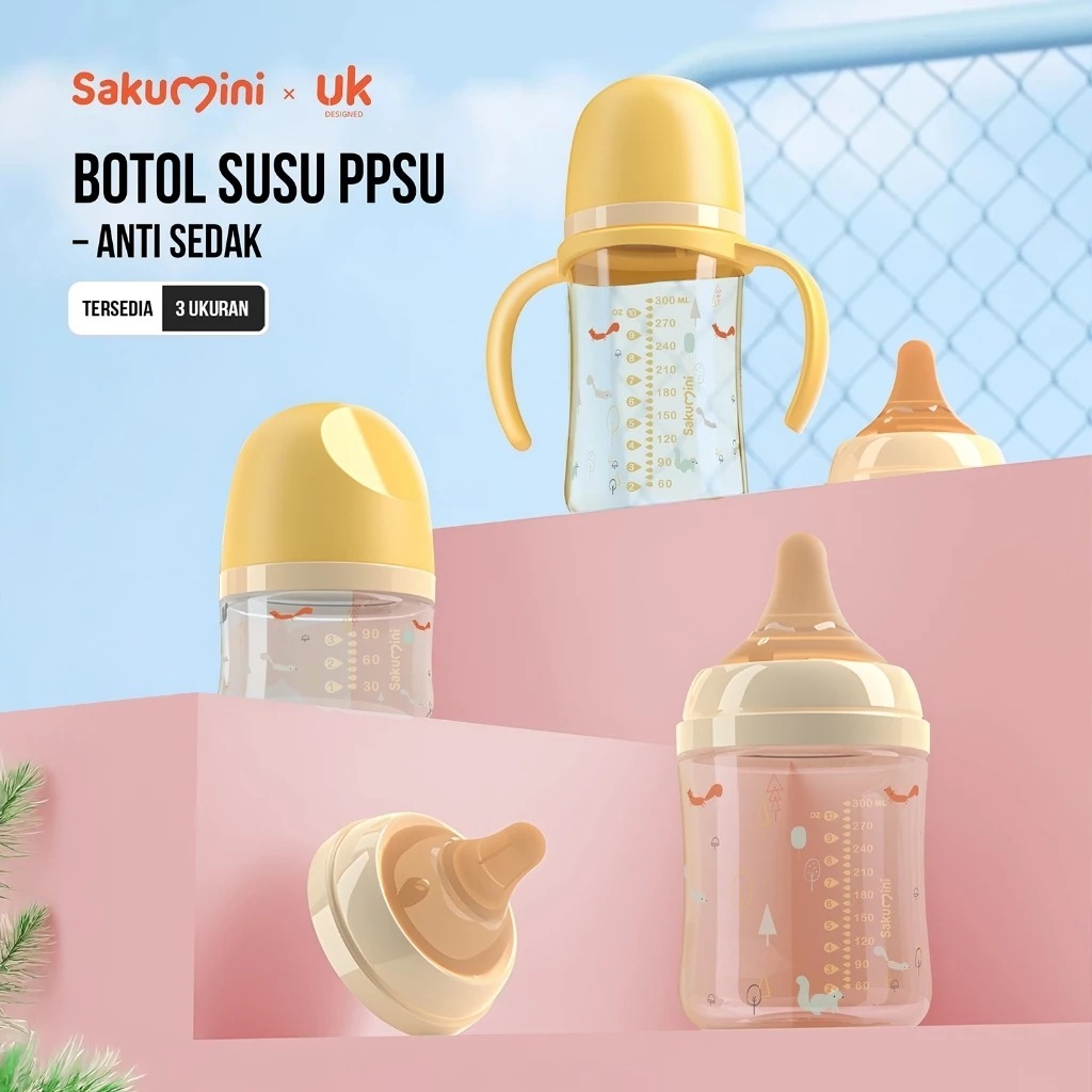 Sakumini Baby Natural Milk Feeding Bottle PPSU Botol Susu Bayi Newborn / Botol Susu Bayi