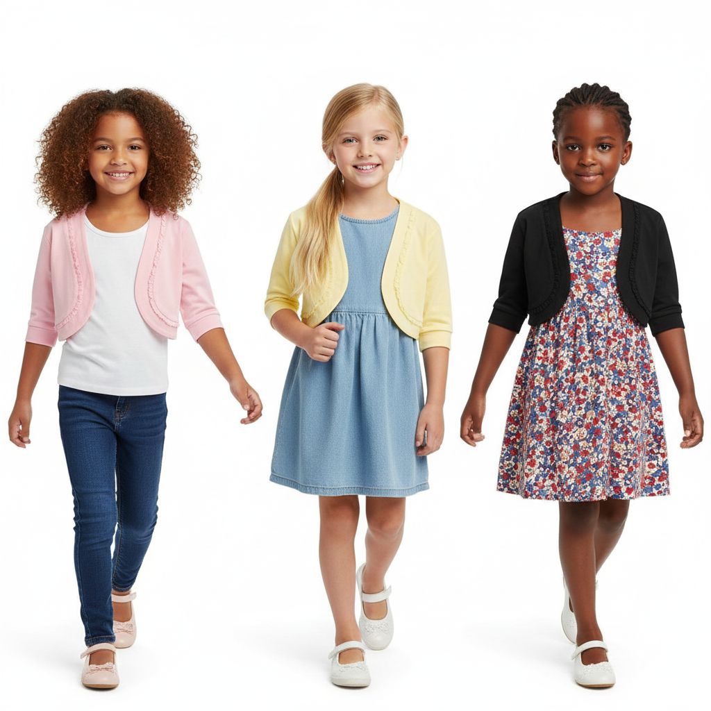 Cardigan Crop Rajut/ Cardigan Crop Kaos Anak Perempuan Umur 4 Tahun, 5 Tahun, 5/6 Tahun, 7 Tahun, 8 