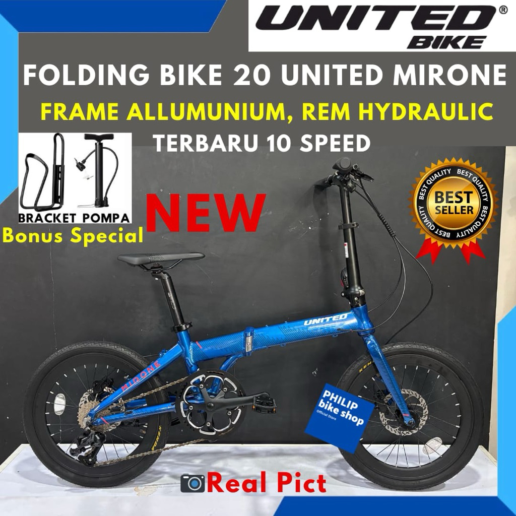 Sepeda Lipat Folding Bike 20 United Mirone New